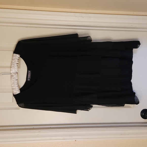 Black Blouse w/Sheer Layers - Picture 1 of 7